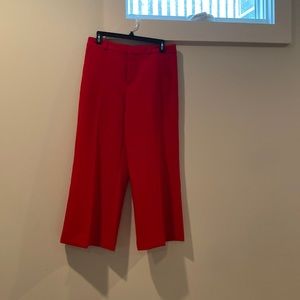 Red wide leg pants